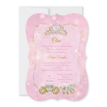 1歳の誕生日パーティーシンデレラピンクキャリッジケーキ