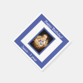 1歳の誕生日パーティーブルーボーイ写真 スタンダードカクテルナプキン (角)