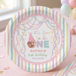 1歳の誕生日パーティー女の子 ペーパープレート