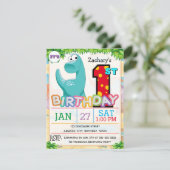 1歳の誕生日パーティー恐竜 招待状 (スタンド正面)