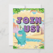 1歳の誕生日パーティー恐竜 招待状 (裏面)