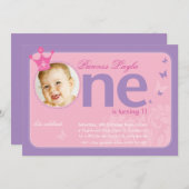 《1歳の誕生日パーティー招待状》 その1/2 招待状 (正面/裏面)