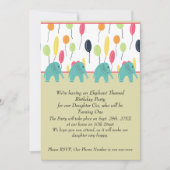 1歳の誕生日パーティー招待状(娘用) 招待状 (正面)