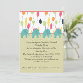 1歳の誕生日パーティー招待状(娘用) 招待状 (スタンド正面)