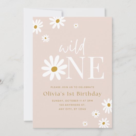 1歳の誕生日パーティー招待状 招待状 (正面)