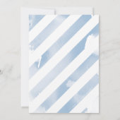 1歳の誕生日パーティー招待 現代風ゴールドグリッター ブルー 招待状 (裏面)