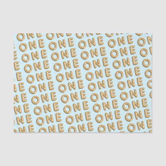 1歳の誕生日パーティー金ゴールドバルーンお祝い 薄葉紙 (正面)