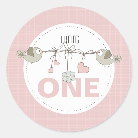 1歳の誕生日パーティー ラウンドシール (正面)