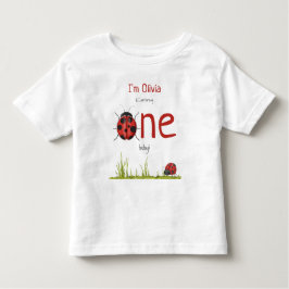 1歳の誕生日パーティー 女の子 ラブバグ トドラーTシャツ