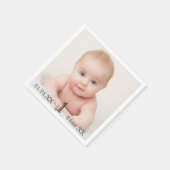 1歳の誕生日パーティー 赤ちゃん 写真 日付 年齢 スタンダードカクテルナプキン (角)