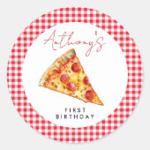 1歳の誕生日ピザステッカーで楽しいひとときを ラウンドシール (正面)