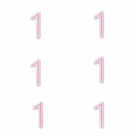 1歳の誕生日ピンク一歳カスタム可愛い シール (正面)