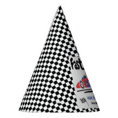 1歳の誕生日ファーストワンレッドブルーレースカー パーティーハット (左)