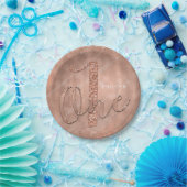 1歳の誕生日フェイクバラ金ゴールドグリッターパーティー ペーパープレート (パーティー)