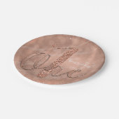 1歳の誕生日フェイクバラ金ゴールドグリッターパーティー ペーパープレート (アングル)