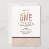 1歳の誕生日フェイクバラ金ゴールドパーティの招待状 招待状 (正面)