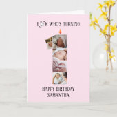 1歳の誕生日フォトカード カード (黄色い花)