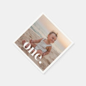 1歳の誕生日フォト - one スタンダードカクテルナプキン (角)