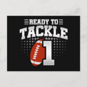 1歳の誕生日フットボールパーティーキッズ ファーストバースデー ポストカード (正面)