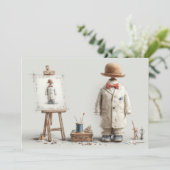 1歳の誕生日フランスのアーティストベビース絵を描ティスタジオ 招待状 (スタンド正面)