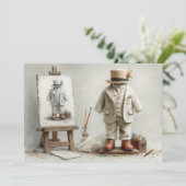 1歳の誕生日フランスのアーティストベビース絵を描ティスタジオ 招待状 (スタンド正面)