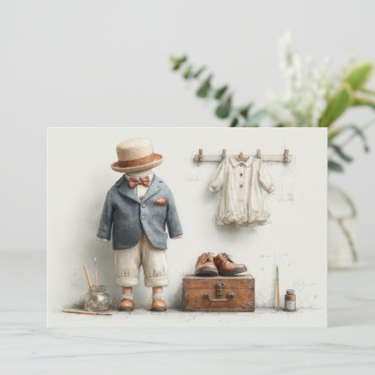 1歳の誕生日フランスのアーティストベビース絵を描ティスタジオ 招待状 (スタンド正面)