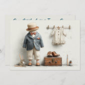 1歳の誕生日フランスのアーティストベビース絵を描ティスタジオ 招待状 (正面/裏面)