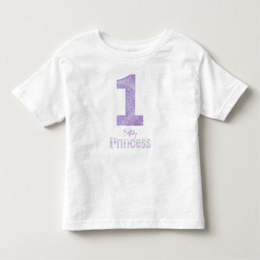 1歳の誕生日プリンセスクラウンティーシャツ トドラーTシャツ (正面)