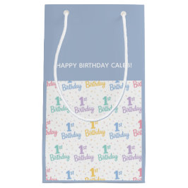 1歳の誕生日プレゼントバッグ、ファーストバースデー スモールペーパーバッグ