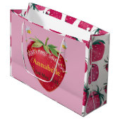1歳の誕生日ベビー1stいちごキュート ラージペーパーバッグ (正面アングル)