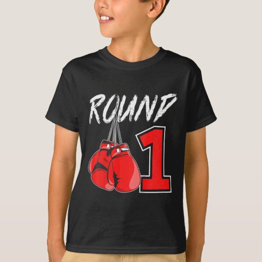 1歳の誕生日ボクシング男子 バースデー Tシャツ (正面)