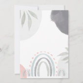 1歳の誕生日ボホウォーターの色のベビーシャワー 招待状 (裏面)