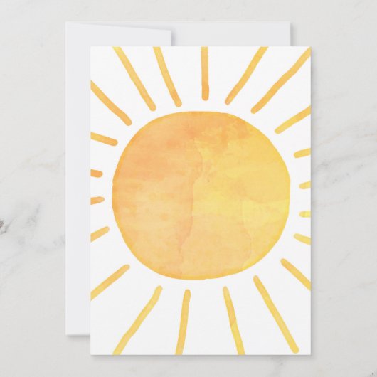 1歳の誕生日ボホ最初の旅のまわりに日 招待状 (裏面)