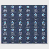 1歳の誕生日ボーイ1歳の海軍ホワイトスターD053 ラッピングペーパー (フラット)