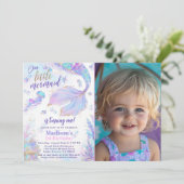 1歳の誕生日マーメイドフォト誕生日 招待状 (スタンド正面)