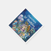 1歳の誕生日マーメイド スタンダードカクテルナプキン (角)