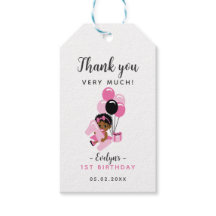 1歳の誕生日メッセージカードブラックアフリカンアメリカン・ガール