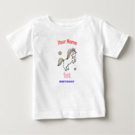 1歳の誕生日ユニコーン ベビーTシャツ