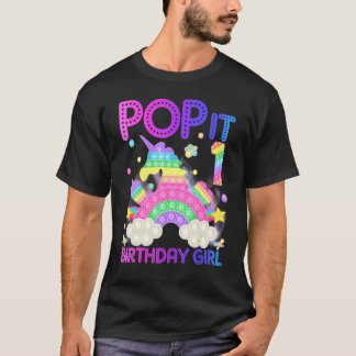 1歳の誕生日ユニコーンFidgetポップ・アートの It誕生日女の子K Tシャツ