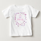 1歳の誕生日リトルバタフライベビーガール ベビーTシャツ (正面)