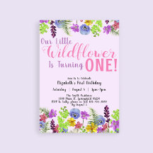 1歳の誕生日リトルワイルドフラワーパープルフローラ女の子