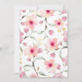 1歳の誕生日リトル恋しく思アダーフルなピンクのフローラ 招待状 (裏面)