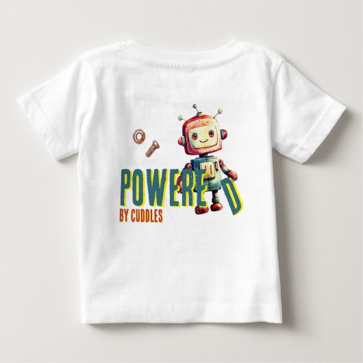 1歳の誕生日ロボットボーイベビー ベビーTシャツ (裏面)