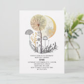 1歳の誕生日ワイルドフラワー天女モダン子 招待状 (スタンド正面)