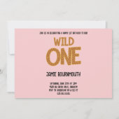 1歳の誕生日ワイルドワンジャングルサファリ動物 招待状 (裏面)