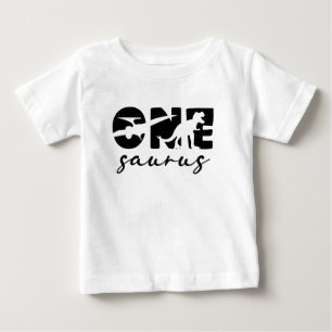 1歳の誕生日ワンサウルス恐竜 ベビーTシャツ