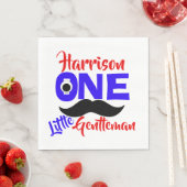 1歳の誕生日ワンリトルパーソナライズされた紳士 スタンダードランチョンナプキン (インサイチュ)