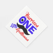 1歳の誕生日ワンリトルパーソナライズされた紳士 スタンダードランチョンナプキン (角)