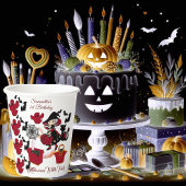 1歳の誕生日不気味ウィッチパーティーハロウィンキャットかわいい 紙コップ