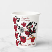 1歳の誕生日不気味ウィッチパーティーハロウィンキャットかわいい 紙コップ (正面)